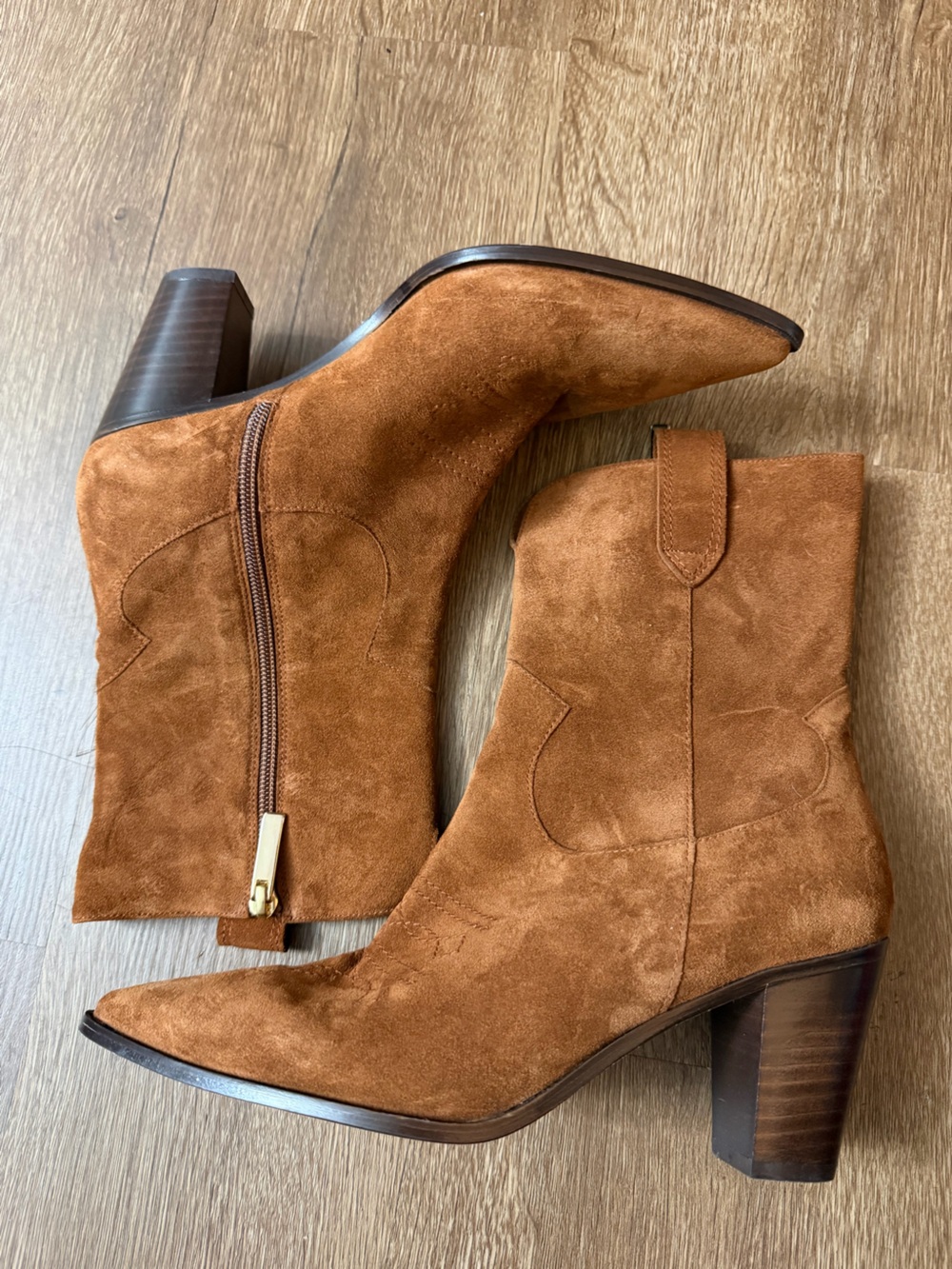 l'agence brown suede heel cowboy boots Brown Suede Mid-Calf Western Boot 9